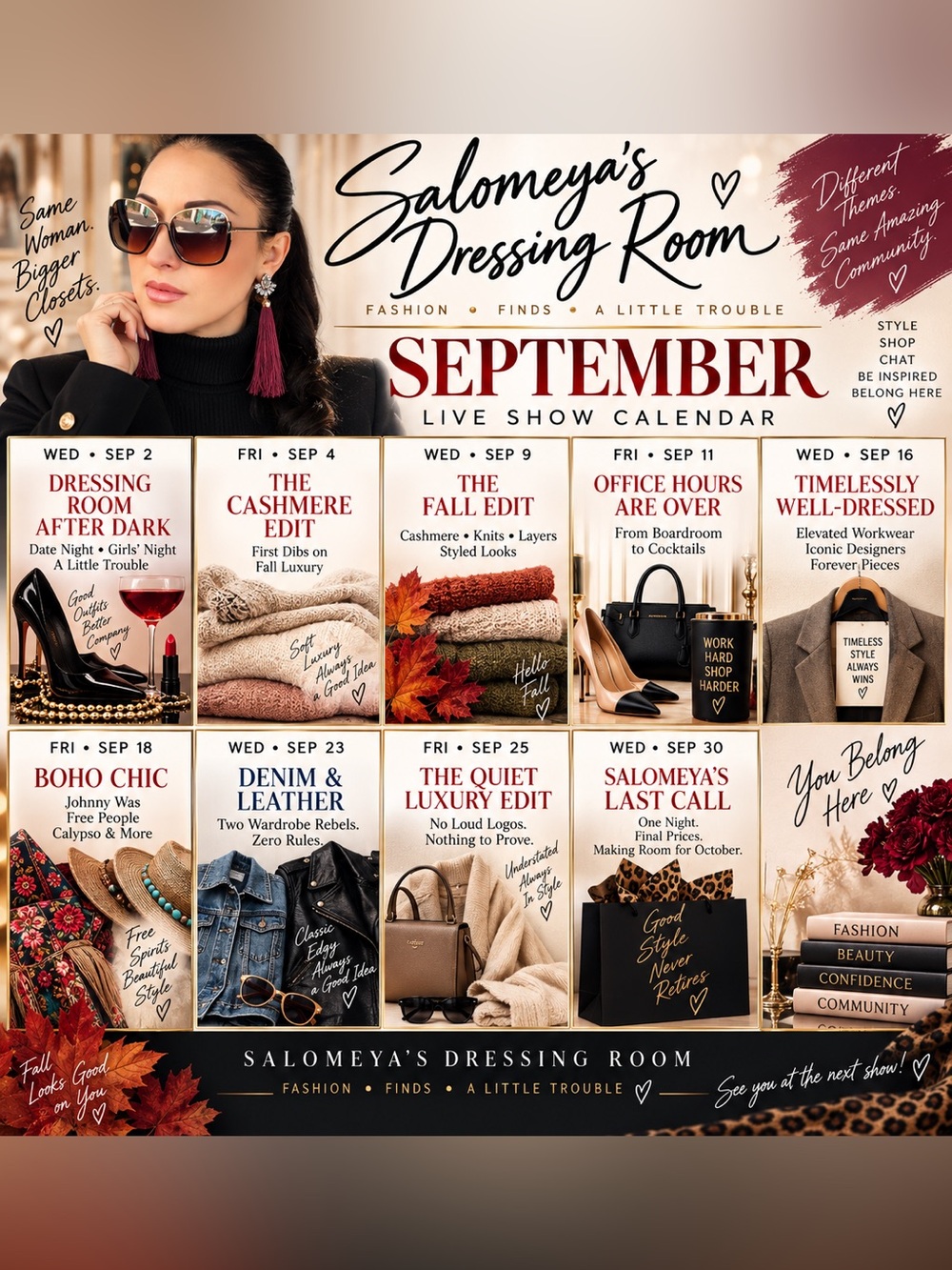 September Live Show Calendar -Save the date!